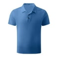 thumbnail image 1 of UVEASISHA Golf Shirts for Men Funny Polos Big and Tall,Mens Button up Polos Shirt Solid Color Short Sleeve Golf Shirt Summer Casual Slim Fit Polos Tee Shirt 2025,Blue L, 1 of 3