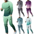 thumbnail image 1 of UVEASISHA Gradient Tracksuits for Men Long Sleeve Sweatsuit Pullover Crewneck Sweatshirt and Sweatpant 2 Piece Jogging Outfits, 1 of 8