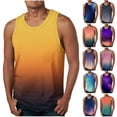thumbnail image 1 of UVEASISHA Graphic Tanks for Men Big and Tall Casual Round Neck Sleeveless T-Shirts Fashion Gradient Print Gym Workout Shirt Comfy Loose Athletic Tank Tops Black 4XL, 1 of 5