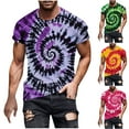 thumbnail image 1 of UVEASISHA Graphic Tees for Men Tie Dye Short Sleeve T-Shirts Big and Tall Casual Crewneck Workout Shirts Summer Fashion Hipster Tee Tops Yellow 3XL, 1 of 6