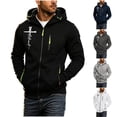 thumbnail image 1 of UVEASISHA Graphic Zip Up Hoodies for Men Criss Cross Print Full Zip Hooded Sweatshirt Jacket Color Block Drawstring Athletic Jackets with Zipper Pockets Gray M, 1 of 3