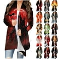 thumbnail image 1 of UVEASISHA Halloween Cardigan for Women Pumpkin Ghost Print Long Sleeve Shrugs Open Front Kinomo Cardigans Lightweight Outwear Coats Multicolor S, 1 of 7