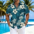 thumbnail image 1 of UVEASISHA Hawaii Shirts for Men Short Sleeve Button Down Shirt Breathable Lightweight Beach Vacation Shirts Tropical Holiday Aloha Shirt Top Dark Blue XXXXL, 1 of 5