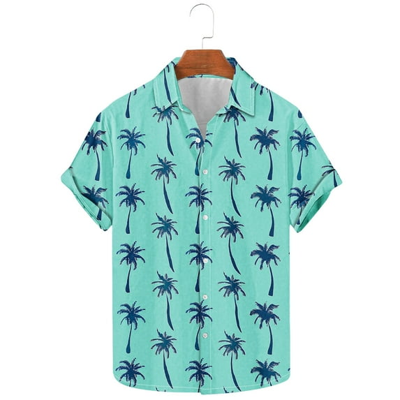 UVEASISHA Hawaiian Shirts for Men Aloha Beach Tops Summer Fashion Palm Tree Print Button Down Shirt Big and Tall Short Sleeve Bowling Shirts Holiday Gifts Multicolor XXL