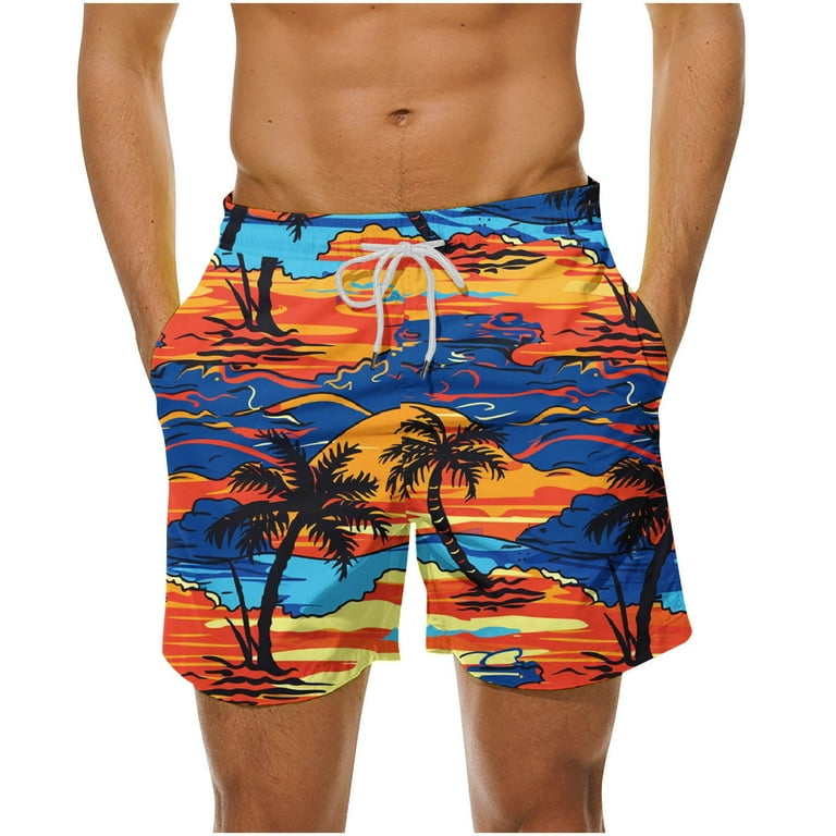 UVEASISHA Hawaiian Swimming Trunks for Men,Mens Shorts Swim Trunks