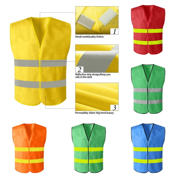 UVEASISHA High Visibility Vest for Men Reflective Safety Vests Outdoor Sleeveless Quick Dry Work Jackets Lightweight Cycling Waistcoat Green Free Size