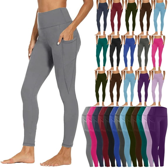 UVEASISHA High Waisted Leggings for Women Tummy Control Buttery Soft Yoga Pants Stretch Non See Through Athletic Tights Black L