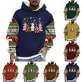 thumbnail image 1 of UVEASISHA Holiday Hoodies Men Big and Tall Christmas Sweatshirt Winter Fleece Lined Pullover Tops Color Block Long Sleeve Hooded Sweatshirts Blue S, 1 of 6