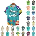 thumbnail image 1 of Feancey Holiday Sales Today Clearance Hawaii Shirts for Men Funny Rabbit Graphic Tee Big and Tall Casual Button Down Shirt Summer Short Sleeve Quick Dry Beach Tops Multicolor M, 1 of 5