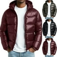 thumbnail image 1 of UVEASISHA Hooded Winter Coats for Men Reflective Down Jacket Windproof Warm Puffer Jackets Thick Padded Quilted Coat Outerwear with Pockets Black S, 1 of 4