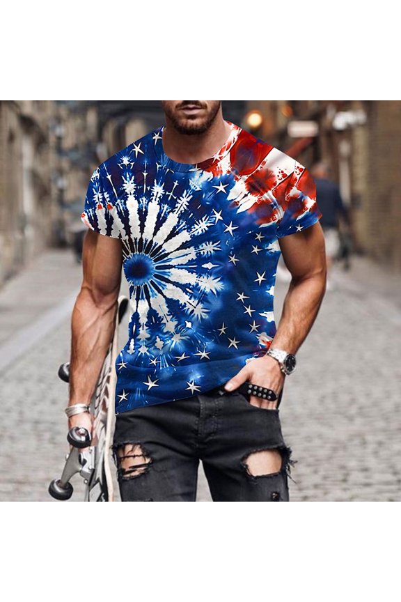 July 4th Patriotic TShirts for Women Short Sleeve Religious Faith T-Shirts Independence Day Novelty Print Graphic Tee Blue XXL