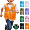 thumbnail image 1 of UVEASISHA Kids High Visibility Safety Vest with Reflective Stripe Worker Volunteer Construction Vest for Boys Outdoor Lightweight Zip Up Vest, 1 of 10