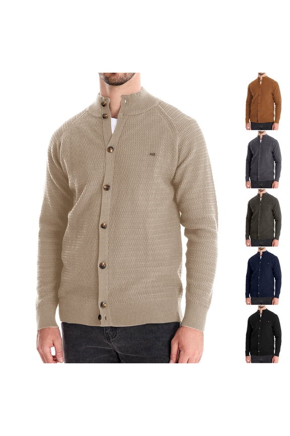 Knit Cardigan Sweaters for Men Button Down Casual Stand Collar Pullover Sweater Lightweight Fashion Open Front Cardigans 2025 Fall Thin Knitted Jacket Sales Today Black L