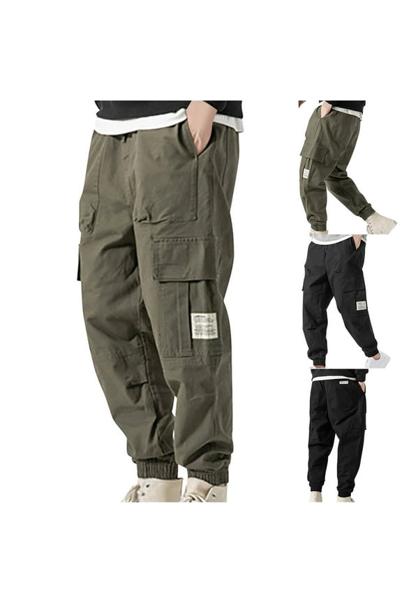 Men's Jeans Cargo Pants,Tactical Pants for Men Lightweight Casual Hiking Workout Pants Outdoor Multi Pockets Camping Pants Sales Today,Black,2XL