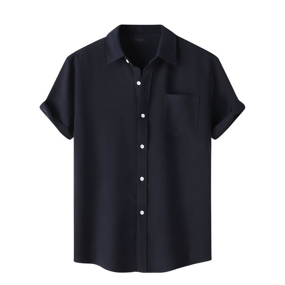 UVEASISHA 90 Off Clearance Sale Mens Casual Waffle Shirts Short Sleeve Button Down Summer Shirts Solid Color Loose Fit Lapel Collar Beach Shirts 2025