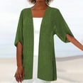 thumbnail image 1 of UVEASISHA Lightweight Cardigan for Women Short Sleeve Open Front Kimono Cardigans Plus Size Summer Beach Coverups Green L, 1 of 4