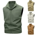 thumbnail image 1 of UVEASISHA Lightweight Work Vest for Men Sleeveless Stand Collar Cargo Vest Full Zip Casual Hiking Waistcoat with Zipper Pockets White 4XL, 1 of 4