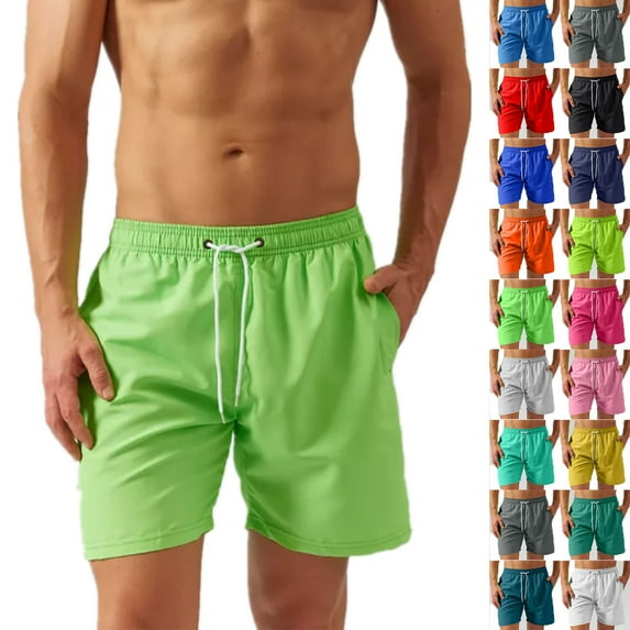 UVEASISHA Linen Shorts with Pockets for Men Elastic Wasit Drawstring Shorts Lightweight Comfy Beach Short Pants Light Blue XXXL