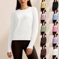 thumbnail image 1 of UVEASISHA Long Sleeve Workout Tshirt for Women Slim Fit Yoga T Shirt with Thumb Holes Casual Fall Running Athletic Tee Tops Green XL, 1 of 6