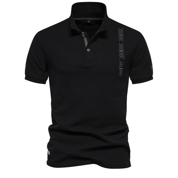 UVEASISHA Men Big and Tall Golf Shirts,Button up Polos Shirt for Men Basic Short Sleeve Golf Shirt Summer Casual Slim Fit Polos Tee Shirt 2025,Black S