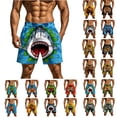 thumbnail image 1 of UVEASISHA Men Board Shorts Funny Printed Drawstring Summer Beach Shorts Breathable Lightweight Loose Fit Swim Trunks with Pockets Green M, 1 of 9