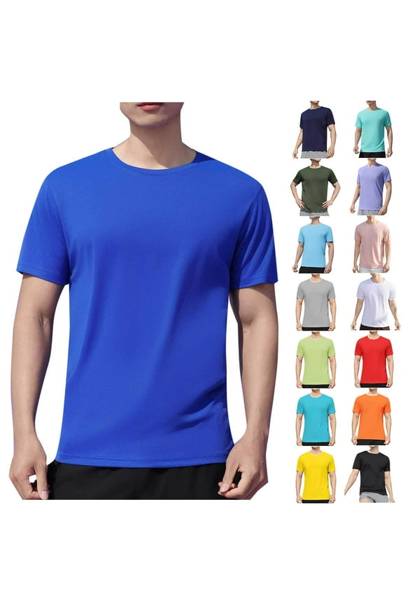Men's Athletic Compression Shirts Big and Tall Workout T-Shirts for Men Slim Fit Stretch Gym Training Tops Summer Moisture Wicking Quick Dry Tshirts Black 4XL