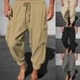 thumbnail image 1 of UVEASISHA Men's Baggy Workout Pants,Tapered Cargo Pants for Men Drawstring Elastic Waist Sweatpants Casual Jogging Pants with Pockets Winter Sales,Black,2XL, 1 of 6
