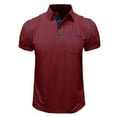 thumbnail image 1 of UVEASISHA Men's Big and Tall Golf Shirts with Pocket,Men Golf Polos Shirts Short Sleeve Quick Dry Moisture Wicking 4-Way Stretch Summer Athletic Polos Shirts,Wine M, 1 of 5