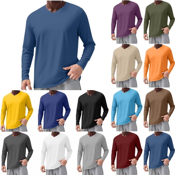 UVEASISHA Men's Big and Tall Shirts Ribbed Knit V Neck Long Sleeve Tops Loose Fit Casual Oversized T-Shirts Summer Lightweight Soft Basic Tees Black XXXXXL