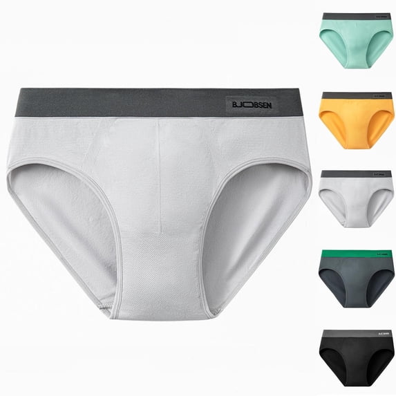 UVEASISHA Men's Briefs Cotton Low Rise Underwear Elastic Waistband Triangle Panties Dark Gray L