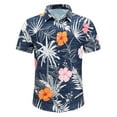 thumbnail image 1 of UVEASISHA Men's Button Down Shirts Casual Short Sleeve Floral Shirts Palm Tree Printed Bowling Shirt Casual Summer Beach Vacation Shirts with Front Pocket Sales Today, 1 of 7