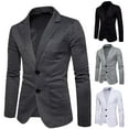 thumbnail image 1 of UVEASISHA Men's Casual Suit Jacket Fall Lightweigt Slim Fit Blazer Jackets Long Sleeve Collared 2 Buttons Stylish Business Suit Jacket Todays Sales Today,White,XL, 1 of 5