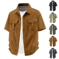 thumbnail image 1 of UVEASISHA Men's Fishing Shirt UPF 50+ Sun Protection Short Sleeve Shirts Button Down Casual Hiking Work Shirts for Summer Travel Safari Dark Gray M, 1 of 6