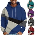 thumbnail image 1 of UVEASISHA Men's Graphic Hoodies Pullover Geometric Colorblock Print Drawstring Pullovers Fashion Regular Fit Hooded Sweatshirt with Pocket Sales Today,Gray,XL, 1 of 5