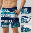 thumbnail image 1 of UVEASISHA Men's Hawaiian Beach Shorts Summer Casual Tropical Swim Trunks Elastic Waist Drawstring Board Shorts Lightweight Bathing Suits with Pockets Blue XXL, 1 of 5