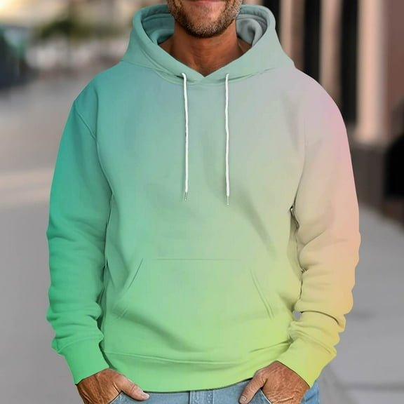 UVEASISHA Men's Hoodies Pullover Graphic Y2k Hooded Sweatshirt Teen Fashion Lightweight Drawstring Pullover Tops Sales Today,Green,2XL