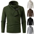 thumbnail image 1 of UVEASISHA Men's Knitted Turtleneck Sweater Long Sleeve Slim Fit Designer Shawl Collar Pullover Soft Comfort Jumper Sweaters Cool Man Casual Streetwear Limited Time Sales Green XXL, 1 of 8