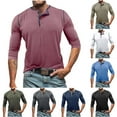 thumbnail image 1 of UVEASISHA Men's Long Sleeve Henley Shirts 3-Button Casual Slim Fit T-Shirt Lightweight Soft Basic Tops Solid Color Vintage Workout Tees Light Blue XXL, 1 of 9