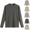 thumbnail image 1 of UVEASISHA Men's Long Sleeve Tee Shirts Cotton Acid Wash Vintage T-Shirt Regular Fit Casual Crewneck Pullover Tops Solid Color Basic Tees Gray M, 1 of 5