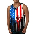 thumbnail image 1 of UVEASISHA Men's Muscle Shirt 4th of July American Flag Tank Tops for Men Distressed Printed Sleeveless Shirts Memorial Day Casual Crewneck Athletic Vest Black S, 1 of 4