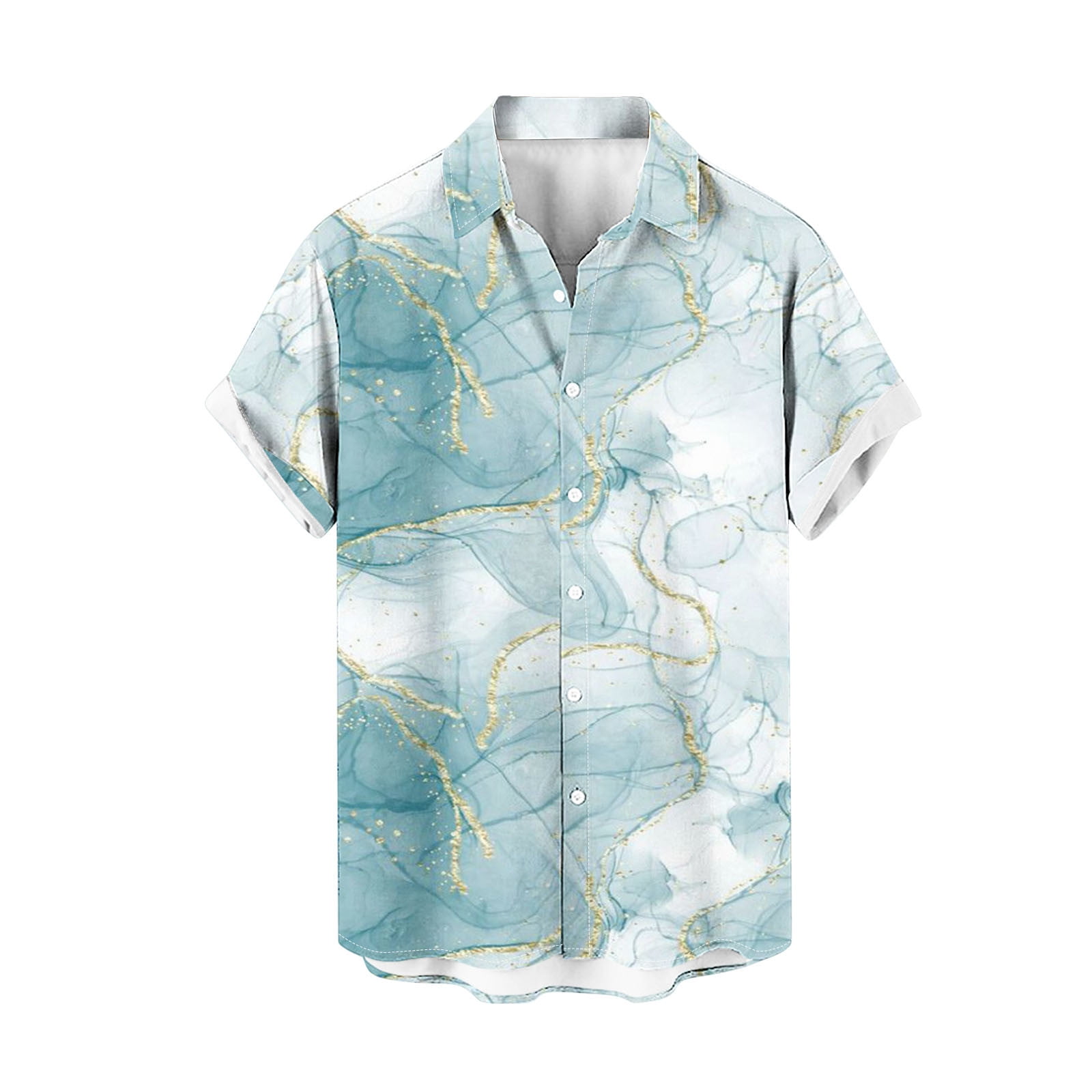 UVEASISHA Men's Novelty Hawaiian Shirts,Mens Beach Shirt Short Sleeve Button Down Shirts Marble