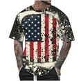 thumbnail image 1 of UVEASISHA Men's Patriotic Tee Shirts,Big and Tall 4th of July T Shirts for Men Vintage American Flag Graphic Tees Summer Casual Short Sleeve Crewneck Tops Deals of Today 2024, 1 of 5
