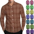 thumbnail image 1 of UVEASISHA Men's Plaid Long Sleeve Shirt Button Down Casual Business Work Shirts Slim Fit Fashion Office Dress Shirt Lightweight Shacket for Men Mint Green 3XL, 1 of 9
