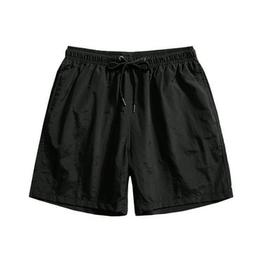 UVEASISHA Men's Quick Dry Swim Trunks with Mesh Lining Big and Tall Beach Board Shorts Swim Shorts Summer Candy Colour Lace Up Beach Pants Shorts 2025 Black,L