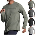 thumbnail image 1 of UVEASISHA Men's Quick Dry T Shirts Stretchy Long Sleeve Workout Shirts for Men Outdoor UV Protection Training Tops Lightweight Casual Atheltic Tee Shirts Green M, 1 of 8