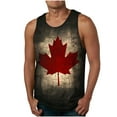 thumbnail image 1 of UVEASISHA Men's Sleeveless Workout Shirts Crewneck Casual Canada Flag Tank Tops Canadian Maple Leaf Print Athletic Shirt Gym Muscle Tanks Dark Gray S, 1 of 4