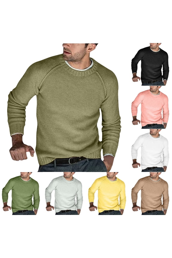 Men's Solid Ribbed Knit Sweater Fall Winter Casual Regular Fit Pullover Tops Knitted Round Neck Raglan Sleeve Jumpers Cozy Sweaters for Men Gray 3XL