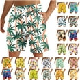 thumbnail image 1 of UVEASISHA Men's Swim Trunks 9 Inch Quick Dry Bathing Suit Big & Tall Casual Beach Shorts Tropical Palm Tree Print Board Shorts with Pockets Summer Sale Multicolor L, 1 of 6
