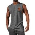 thumbnail image 1 of UVEASISHA Men's Tank Tops Palm Tree Graphic Print Muscle Shirts Casual Hawaiian Sleeveless Crewneck Workout Gym Sport T-Shirt Big and Tall 2025 Gray,M, 1 of 4