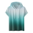 thumbnail image 1 of UVEASISHA Men's Tie Dye Short Sleeve Hoodie Workout Gym Sweatshirt Gradient Color Print Muscle Fit Summer Fashion Athletic Hoodies Pullover Hooded T-Shirts 2025, 1 of 4